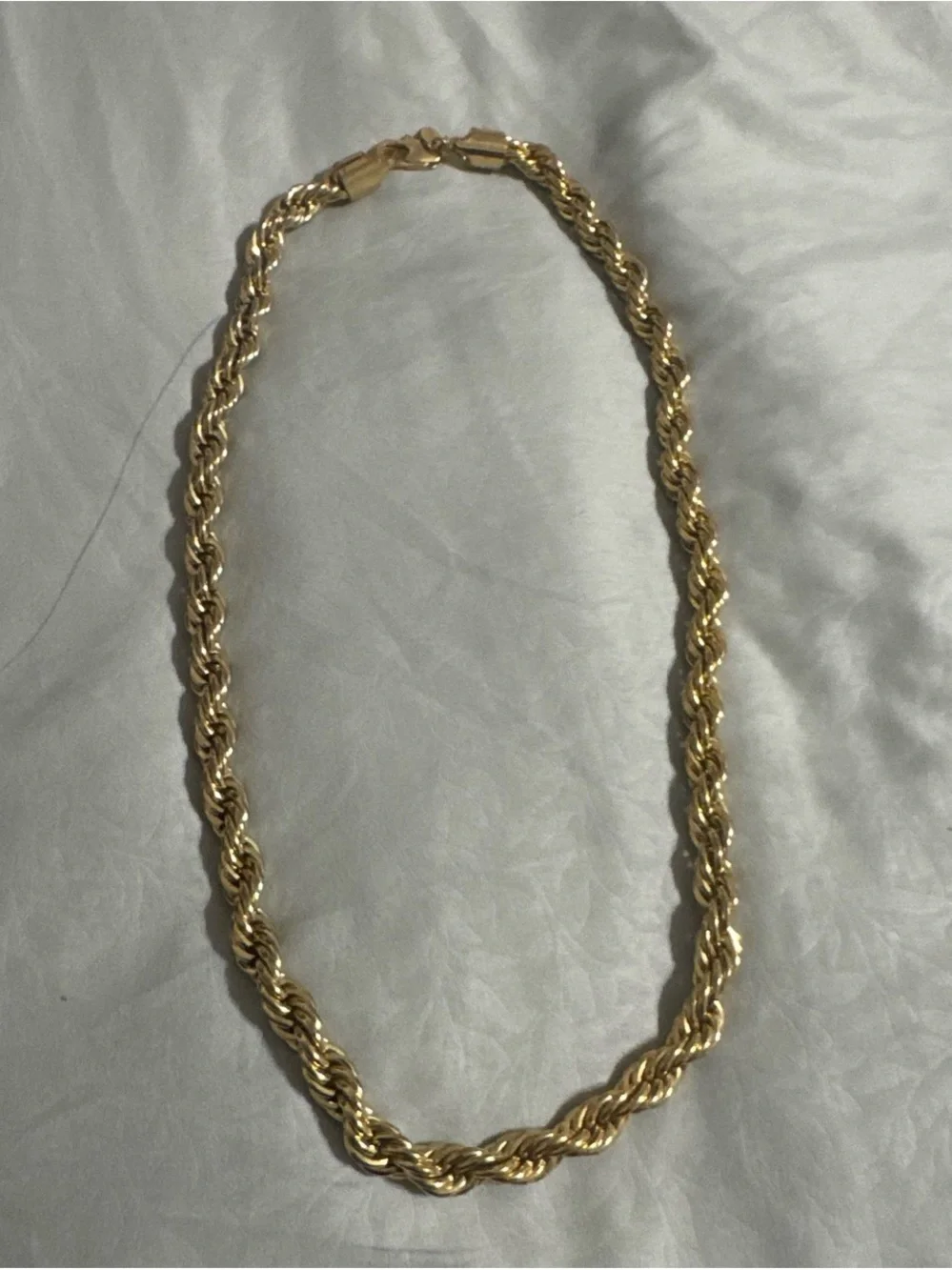 24k Gold Plated Rope Chain Necklace - Classic Men’s Jewelry